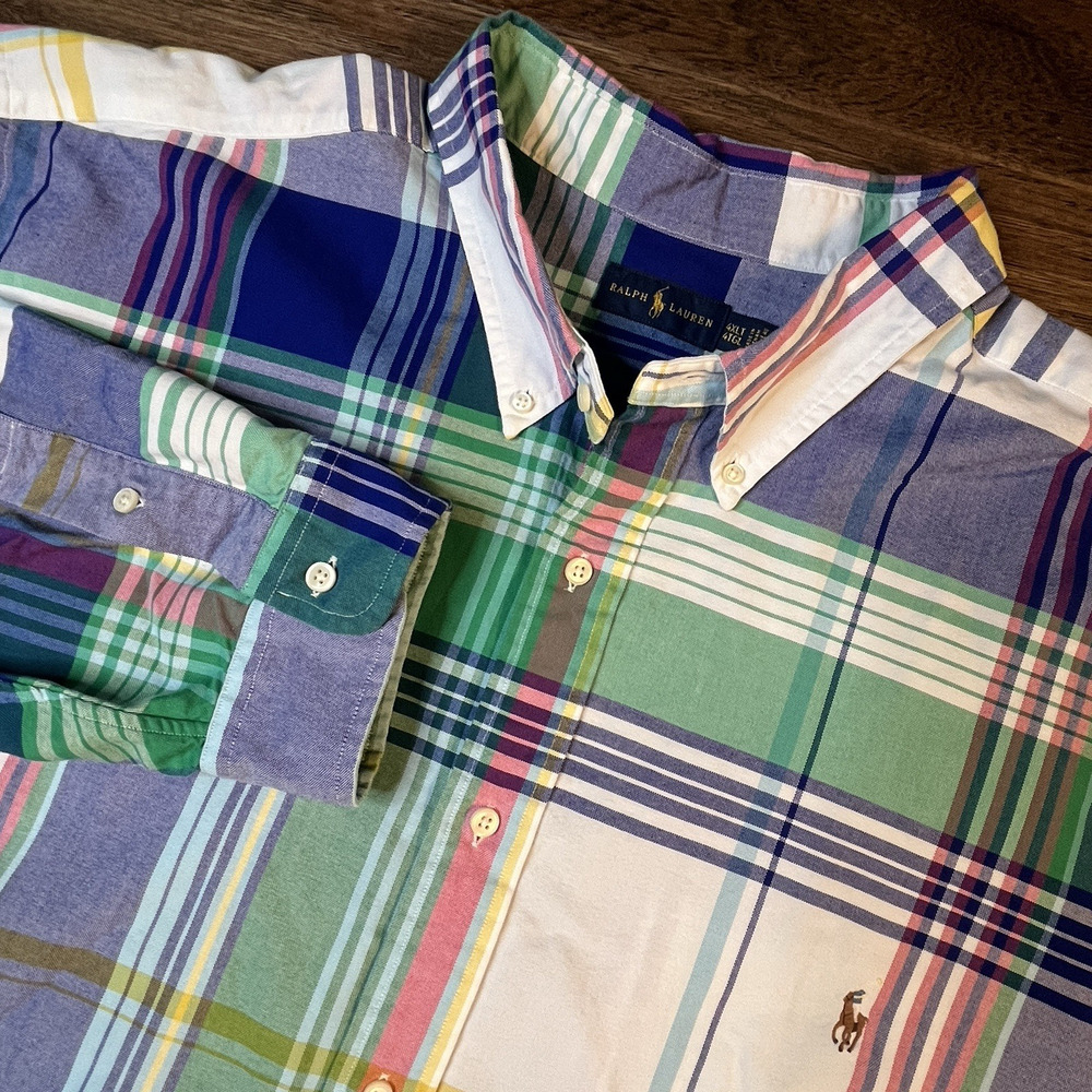 Polo Ralph Lauren Plaid Oxford Men’s 4XLT Long Sleeve Button Down Shirt NWT $110